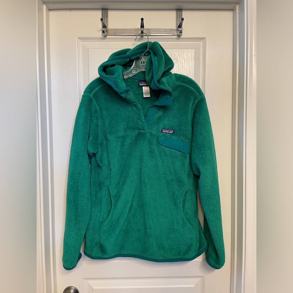 Patagonia hooded retool fleece Kelly green womens l